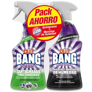 Cillit Bang - Spray limpiador quitagrasas, para cocinas y spray Suciedad y manchas de humedad, para ba?os - Pack 2 x 750 ml