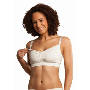 Sujetador de Lactancia Sin Costuras Algodón Orgánico Blanco de Carriwell