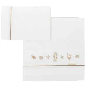 Conjunto sábanas 100% algodón minicuna Ocean Beige