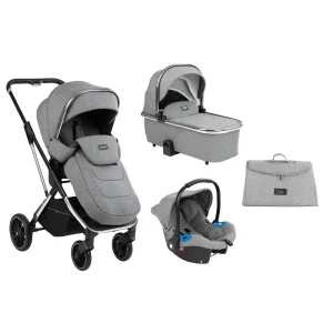 Carrito de bebé Angele Gris Cromado 3 Piezas