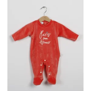 Pijama abierto por detrás Paris Naranja Talla 3M