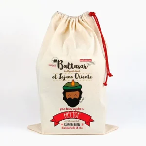 Saco Navideño para Regalos rey Baltasar personalizado