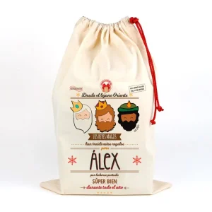 Saco Navideño para Regalos de los Reyes Magos personalizado