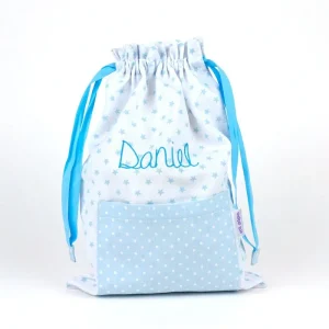 Saquito Azul estrellas personalizado