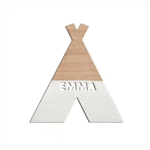 Silueta de Madera Personalizada Tipi Wood con Nombre